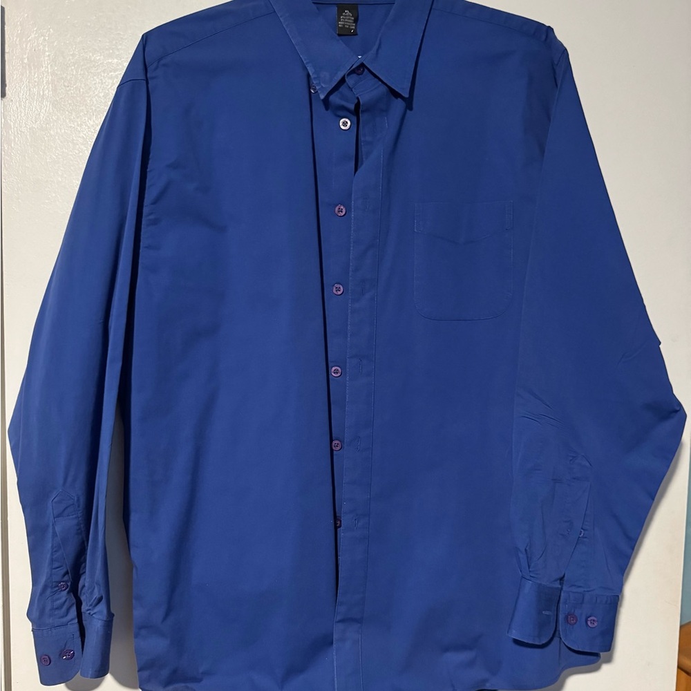 Elegant Royal Blue Dress Shirt